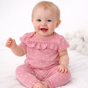 Little Star Organic Polka Dot Baby Outfit 3-6 Months *See Not